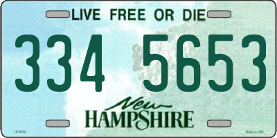 NH license plate 3345653