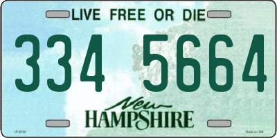 NH license plate 3345664