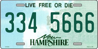 NH license plate 3345666