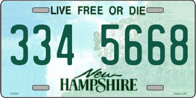NH license plate 3345668