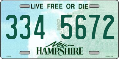 NH license plate 3345672
