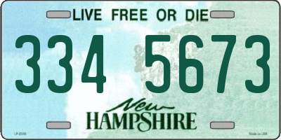NH license plate 3345673