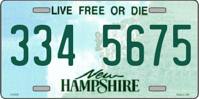 NH license plate 3345675