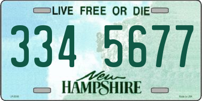 NH license plate 3345677