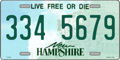 NH license plate 3345679