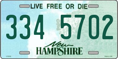 NH license plate 3345702