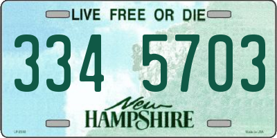 NH license plate 3345703