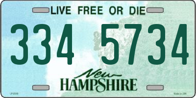 NH license plate 3345734