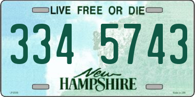 NH license plate 3345743