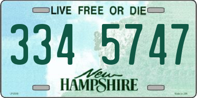 NH license plate 3345747