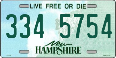 NH license plate 3345754