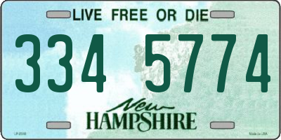 NH license plate 3345774