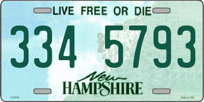 NH license plate 3345793