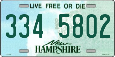 NH license plate 3345802