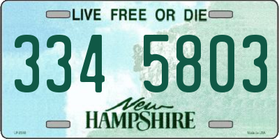 NH license plate 3345803