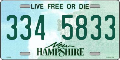 NH license plate 3345833