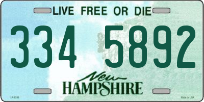 NH license plate 3345892