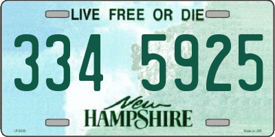 NH license plate 3345925