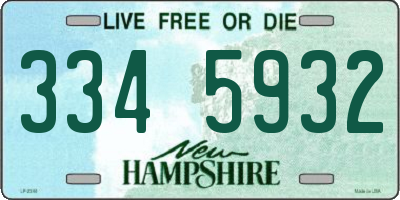 NH license plate 3345932