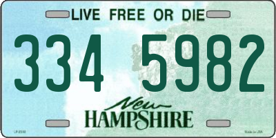NH license plate 3345982