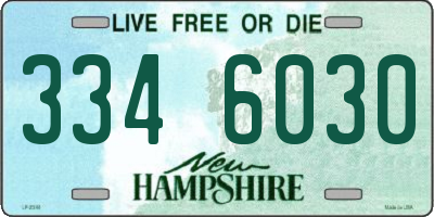 NH license plate 3346030