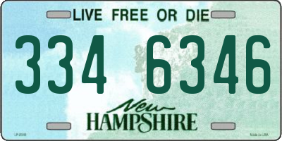 NH license plate 3346346