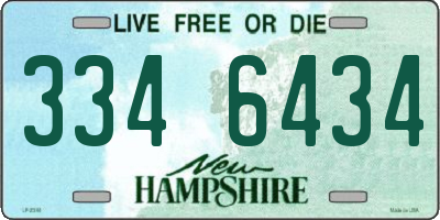 NH license plate 3346434