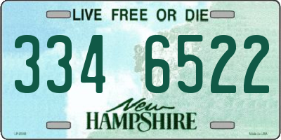 NH license plate 3346522