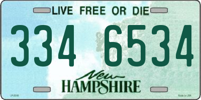 NH license plate 3346534
