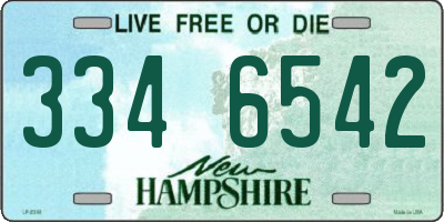 NH license plate 3346542