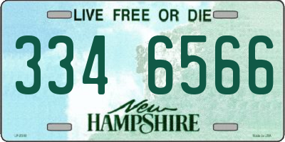 NH license plate 3346566