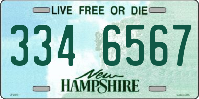 NH license plate 3346567