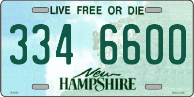 NH license plate 3346600