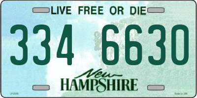 NH license plate 3346630