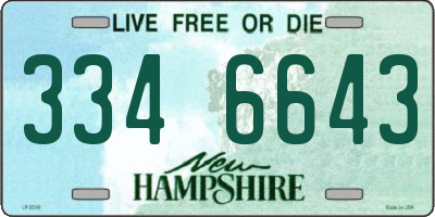 NH license plate 3346643