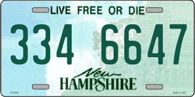 NH license plate 3346647
