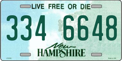 NH license plate 3346648
