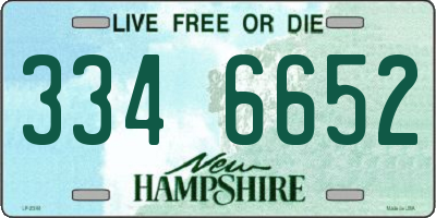NH license plate 3346652