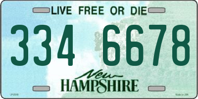 NH license plate 3346678