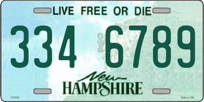 NH license plate 3346789