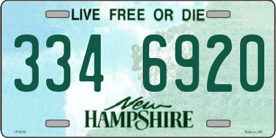 NH license plate 3346920
