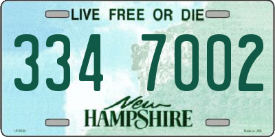 NH license plate 3347002