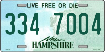 NH license plate 3347004