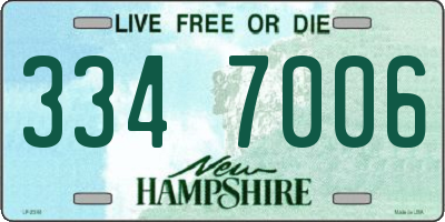 NH license plate 3347006