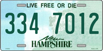 NH license plate 3347012