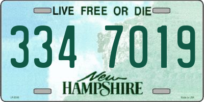 NH license plate 3347019