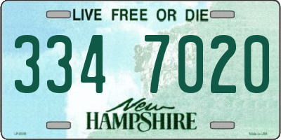 NH license plate 3347020