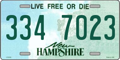 NH license plate 3347023