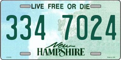 NH license plate 3347024