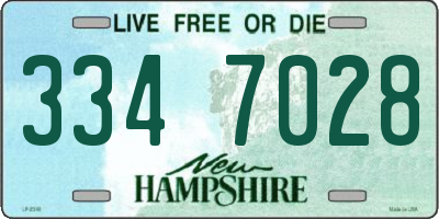 NH license plate 3347028